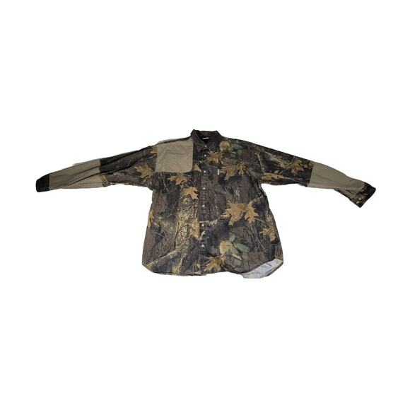 Vintage Columbia Size XL Shirt Mens Medium Brown Camo Shooting Vented Hunting - Picture 5 of 16